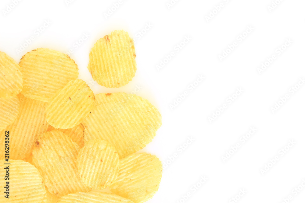 crispy potato chips junk food unhealthy food on white background Stock Photo Adobe Stock