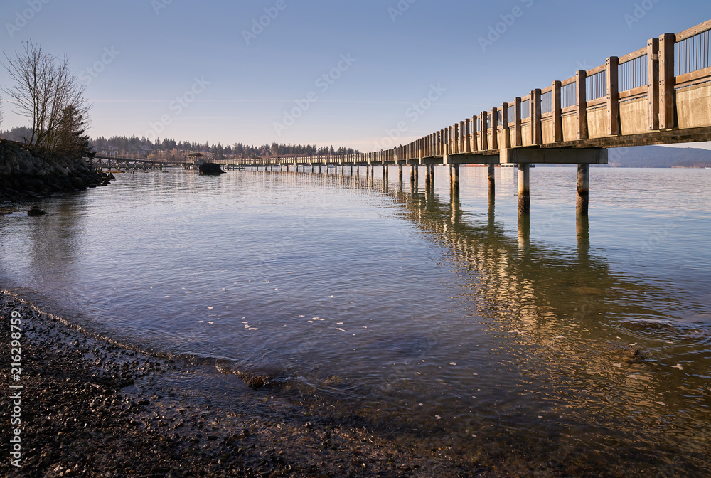Boulevard Park Pier, Bellingham, WA. Boulevard Park Pier on the shore of Bellingham Bay in Bellingham, Washington, USA.

