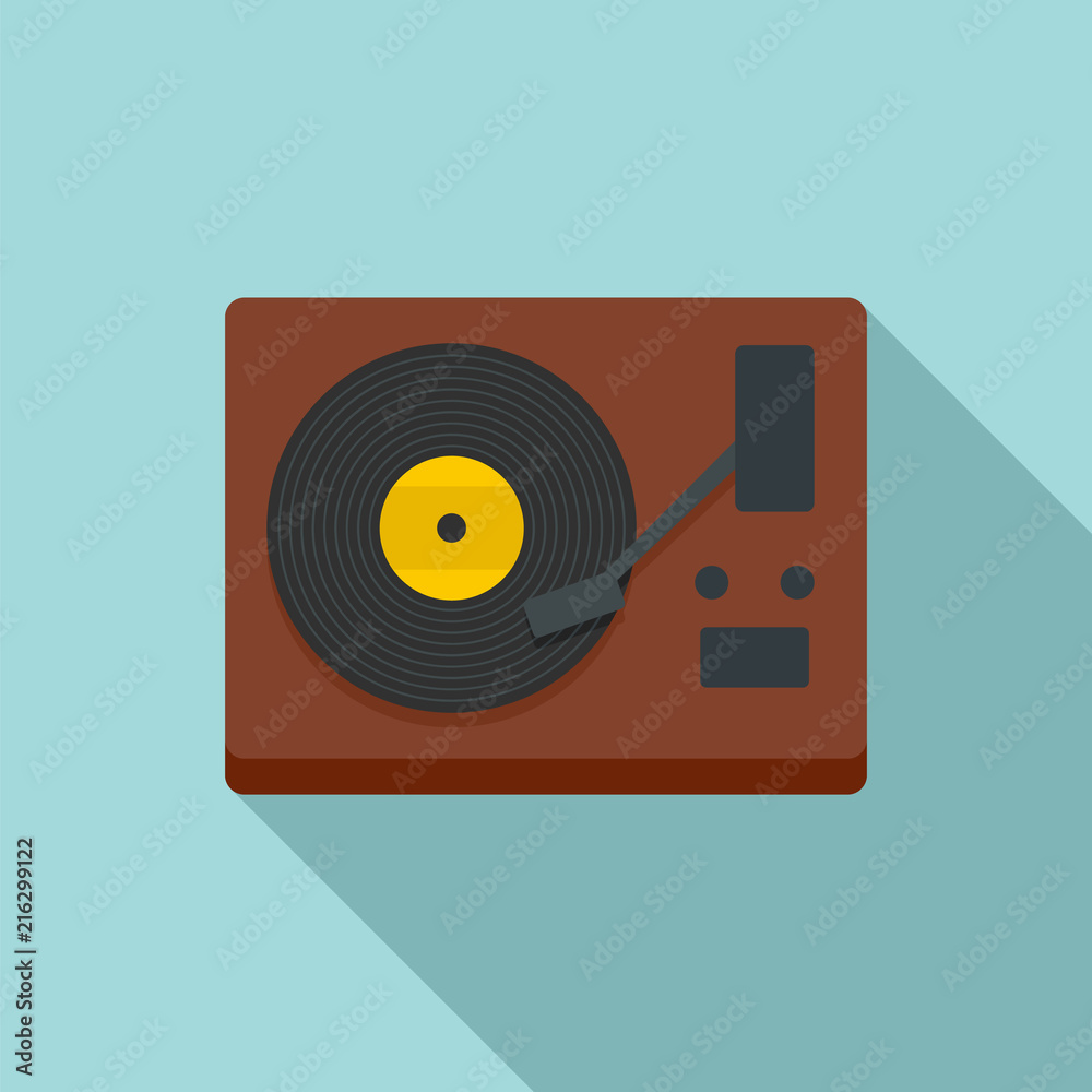 Obraz premium Vinyl player icon. Flat illustration of vinyl player vector icon for web design