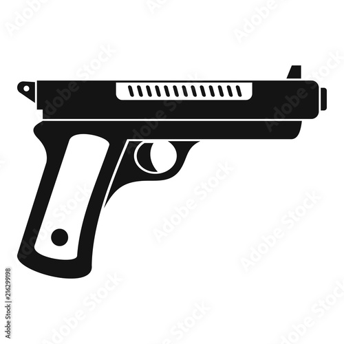 Gangster pistol icon. Simple illustration of gangster pistol vector icon for web design isolated on white background