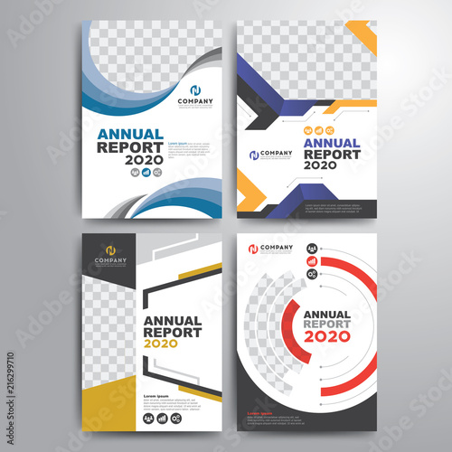 Set of annual report cover template geometric shapes