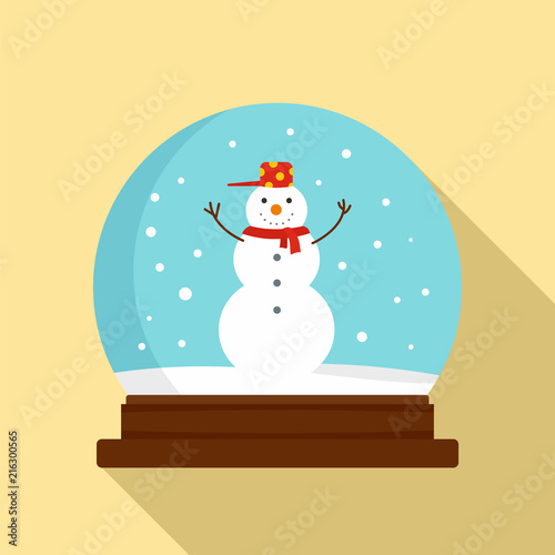 Snowman glass ball icon. Flat illustration of snowman glass ball vector icon for web design