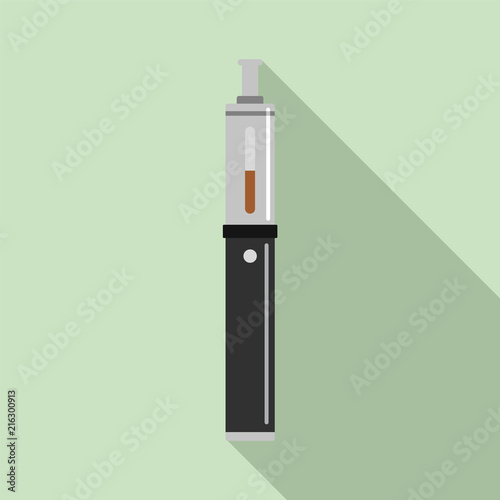 Steel vape pen icon. Flat illustration of steel vape pen vector icon for web design