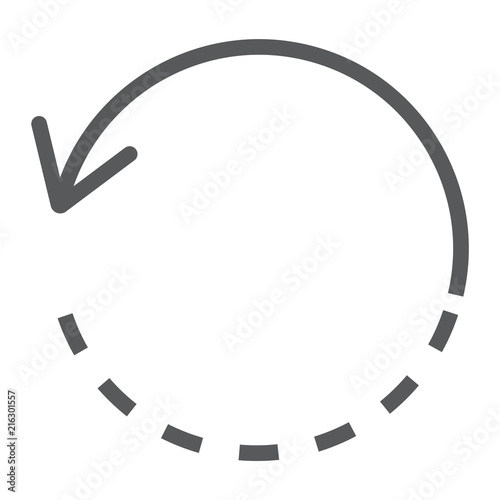Rotate line icon, tools and design, circle sign, vector graphics, a linear pattern on a white background, eps 10.