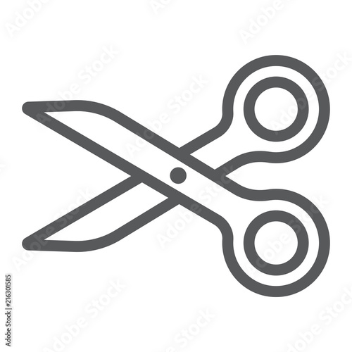 Scissors line icon, tools and design, cut sign, vector graphics, a linear pattern on a white background, eps 10.