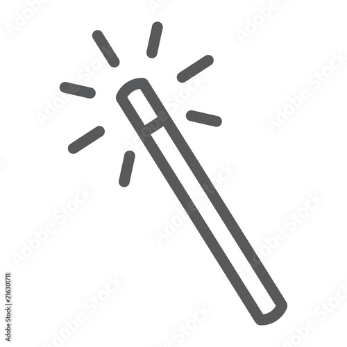 Magic wand line icon, tools and design, wand sign, vector graphics, a linear pattern on a white background, eps 10.