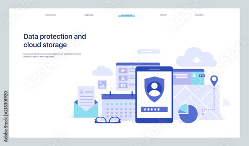 The General Data Protection Regulation. Exchange design flat concept. Technology web, internet information data integration and transforming. Data provision. Vector