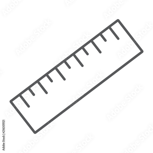 Measure tool thin line icon, tools and design, ruler sign, vector graphics, a linear pattern on a white background, eps 10.