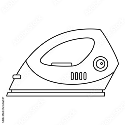 Electric iron icon. Outline electric iron vector icon for web design isolated on white background photo