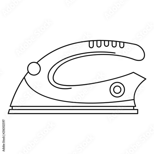 Modern iron icon. Outline modern iron vector icon for web design isolated on white background