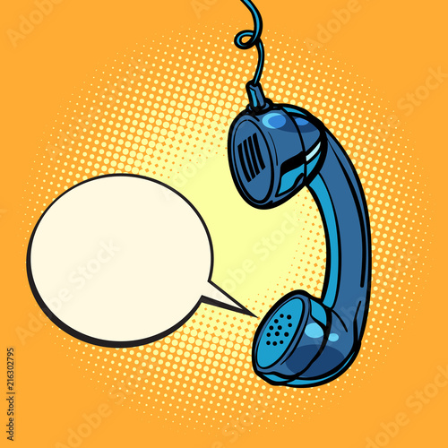 retro handset. comic bubble