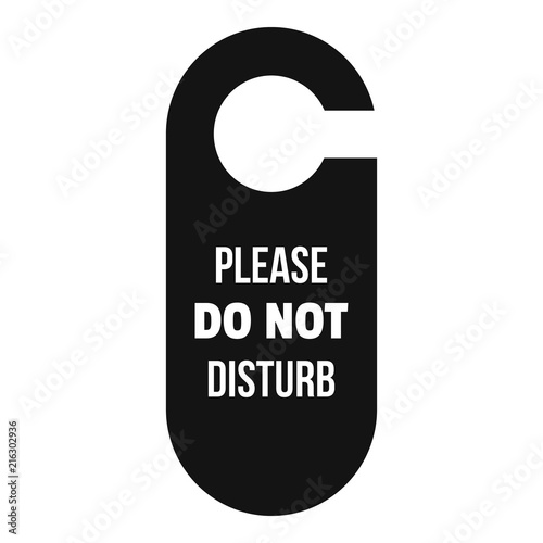 Do not disturb hanger tag icon. Simple illustration of do not disturb hanger tag vector icon for web design isolated on white background
