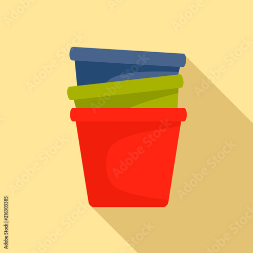 Flowerpots icon. Flat illustration of flowerpots vector icon for web design