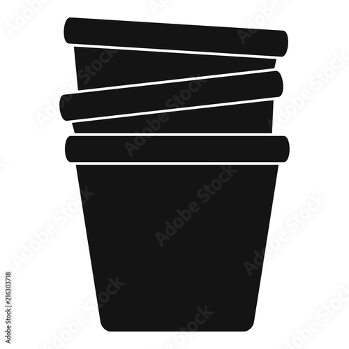 Flowerpots icon. Simple illustration of flowerpots vector icon for web design isolated on white background