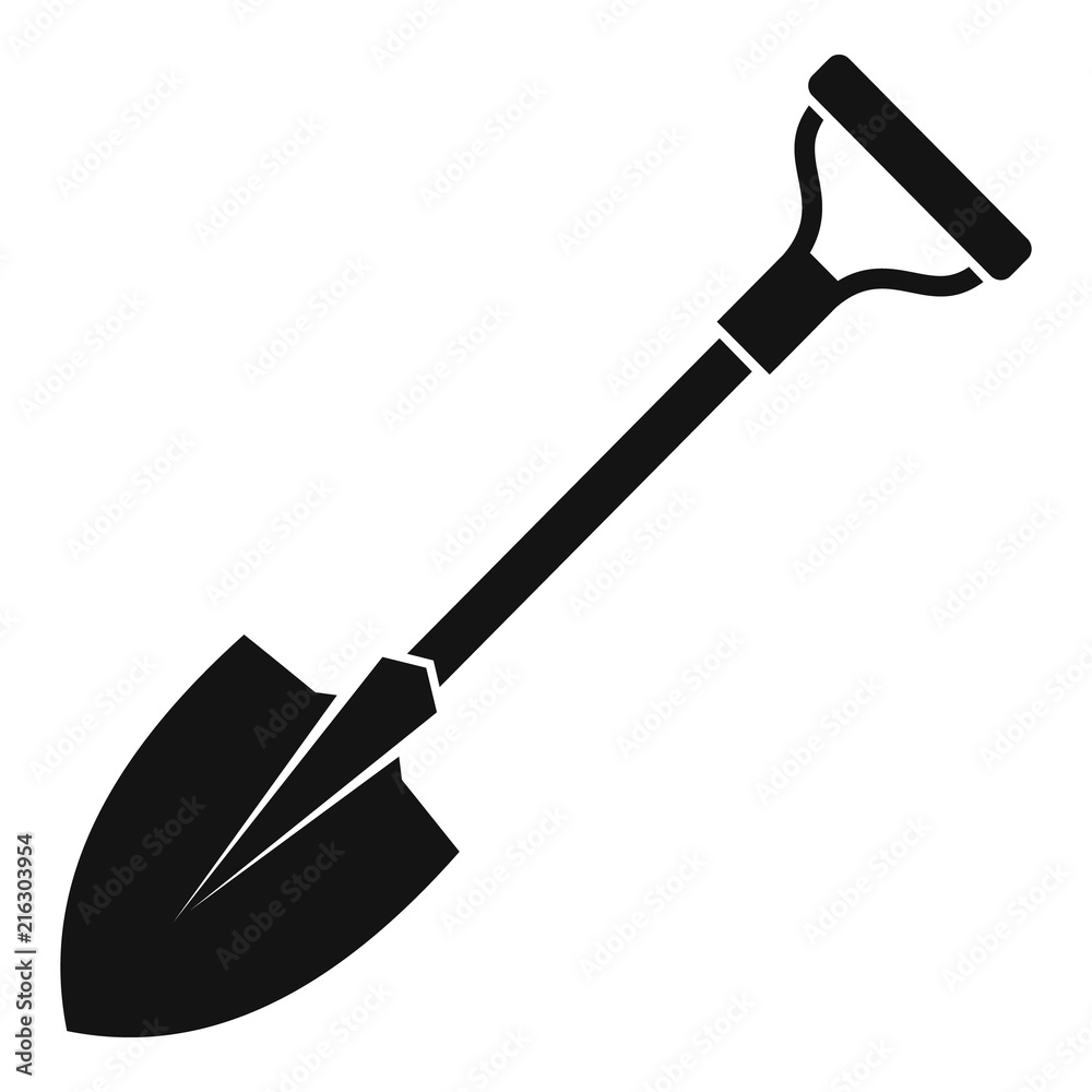 Shovel icon. Simple illustration of shovel vector icon for web design isolated on white background