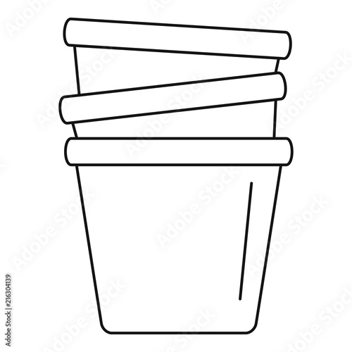 Flowerpots icon. Outline flowerpots vector icon for web design isolated on white background