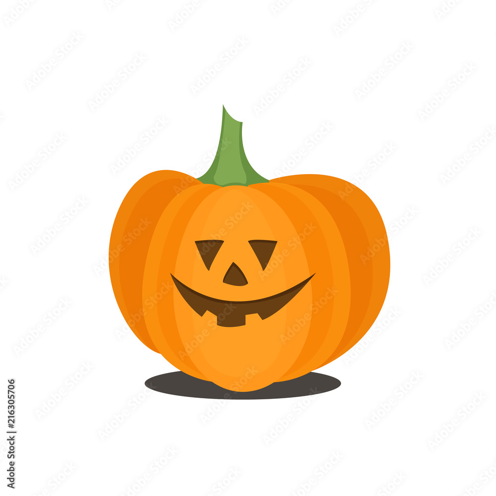 Orange scary pumpkin in thin line flat style. Halloween celebration. Orange scary pumpkin in thin line flat style. Halloween celebration.