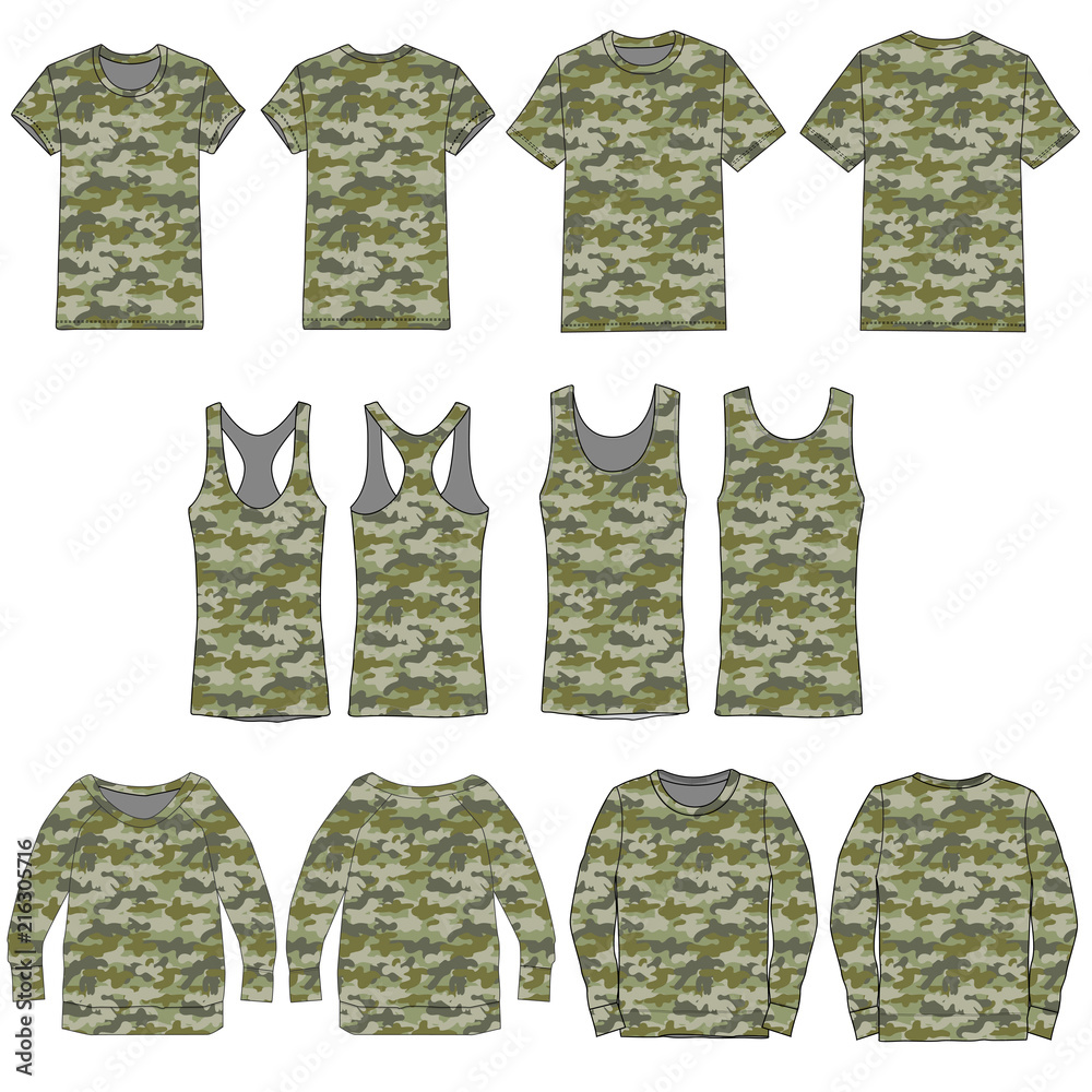 Vector template for Camouflage style Clothes Stock Vector Adobe Stock Vector template for Camouflage style Clothes Stock Vector Adobe Stock