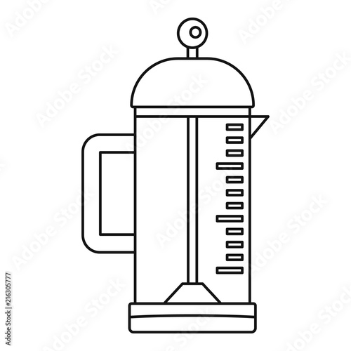 Infusion coffee pot icon. Outline infusion coffee pot vector icon for web design isolated on white background