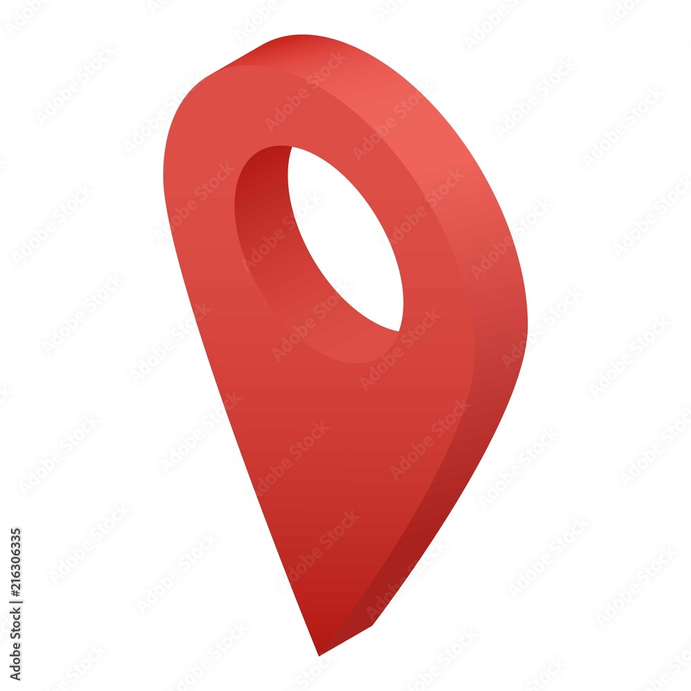 Red gps pointer icon. Isometric of red gps pointer vector icon for web design isolated on white background Red gps pointer icon. Isometric of red gps pointer vector icon for web design isolated on white background