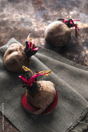 Beetroot on rustic background