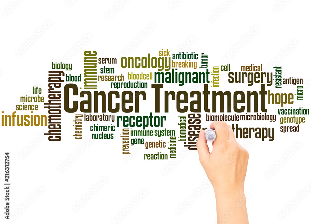 Cancer Treatment word cloud and hand writing concept Cancer Treatment word cloud and hand writing concept