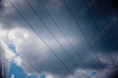 High voltage post. High voltage tower sky background. Electricity is the major energy of the world.