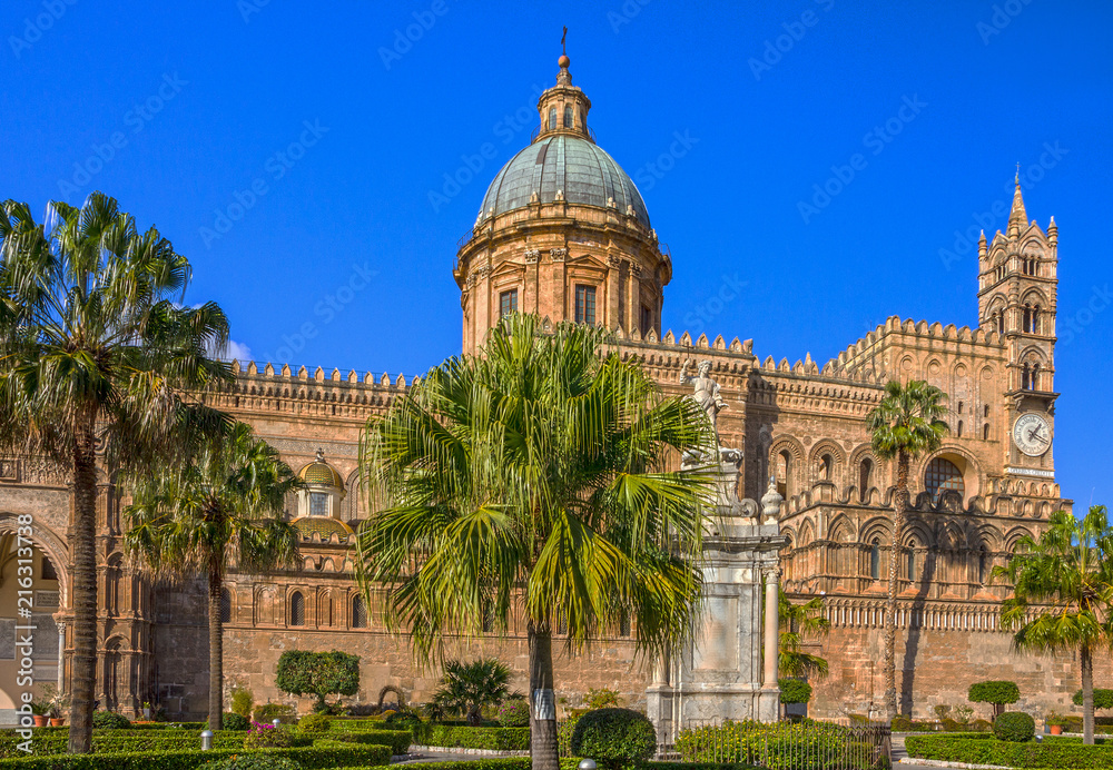 Palermo architecture, Sicily, Cathedral church building, Italy