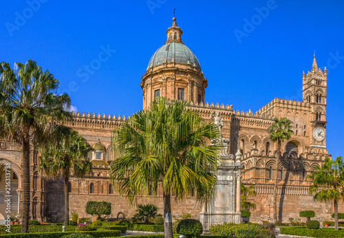Palermo architecture, Sicily, Cathedral church building, Italy © Travel Faery