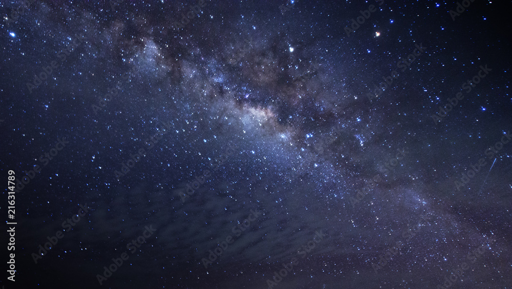 Fototapeta premium Milky Way Galaxy with stars and space dusts. soft focus and noise due to long expose and high iso.
