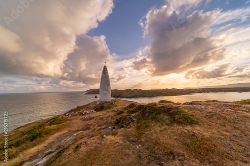 Setting sun at the Baltimore Beacon photo