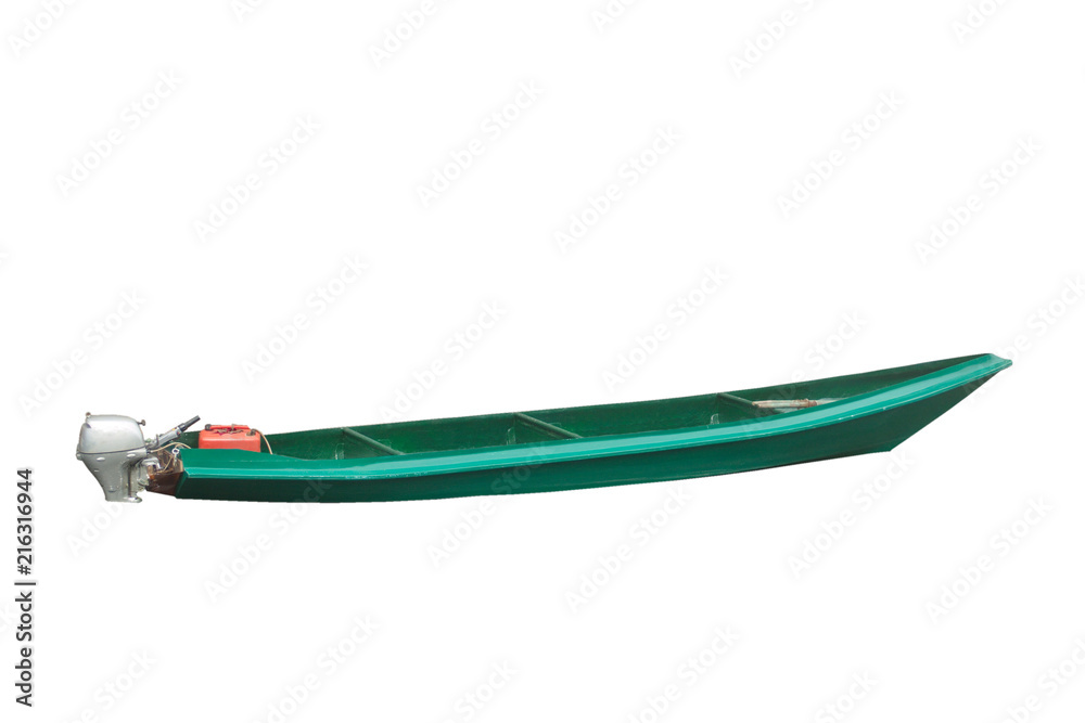 Fototapeta premium Green motor boat.