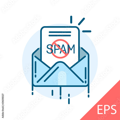 No spam. Vector modern line design illustrative icon