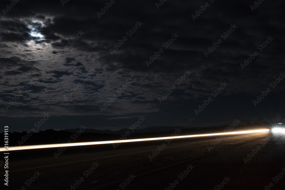 driving on the highway in night