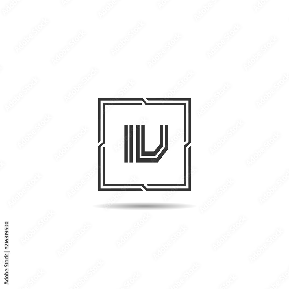 Initial Letter IV Logo Template Design