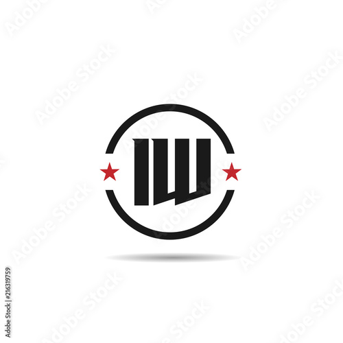 Initial Letter IW Logo Template Design