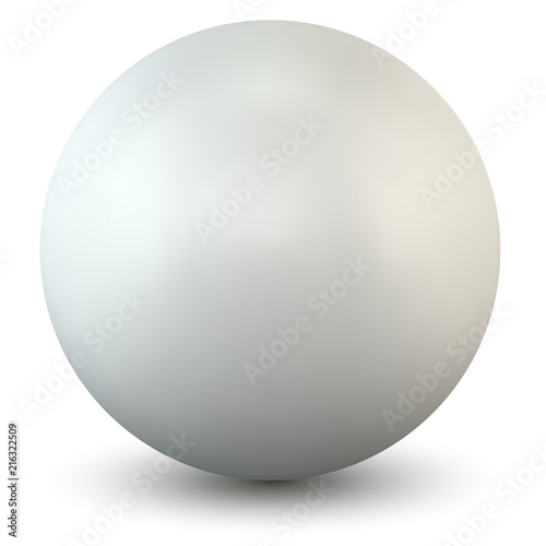 White Plastic Sphere on White Background
