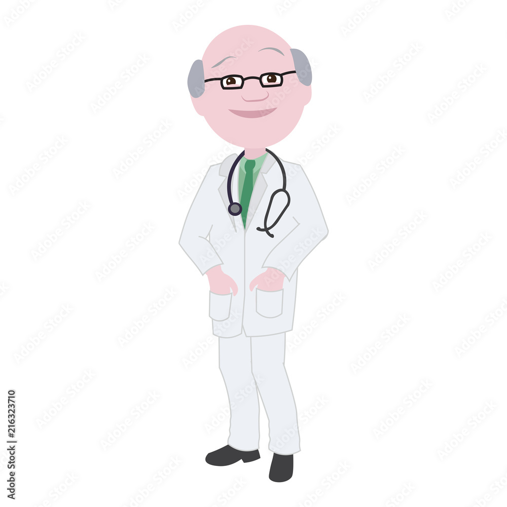 Experienced Happy Professional Doctor Smiling Looking at Camera Putting his Hands in the Pocket Experienced Happy Professional Doctor Smiling Looking at Camera Putting his Hands in the Pocket