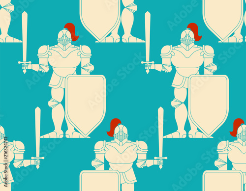 Knight pattern seamless. Metal armor warrior ornament. Iron armor background. Vector illustration