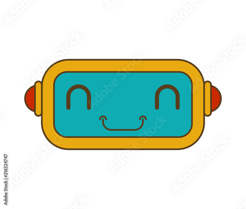 Robot little head. cyborg technology toy Vector illustration