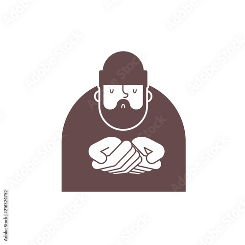 Homeless icon. Beggars sign. Poor symbol. bum hobo Vector illustration
