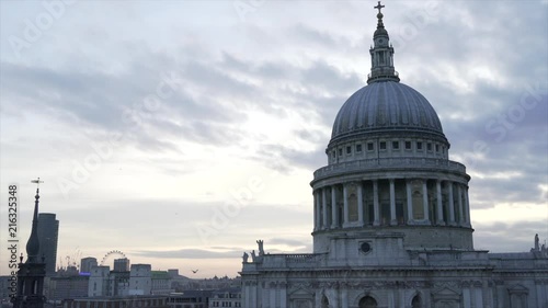 Sunset time-lapse at St Paul's Cathedral, London. photo