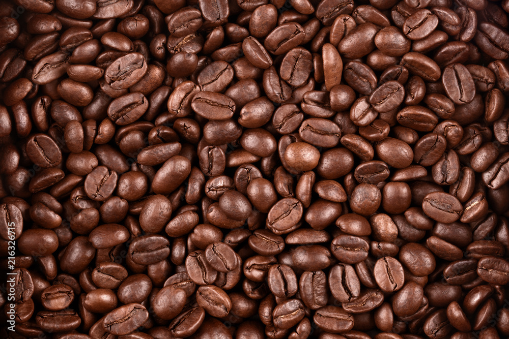 Obraz premium Roasted coffee beans background
