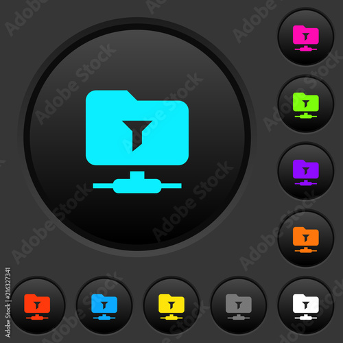 Filter FTP remote directory dark push buttons with color icons