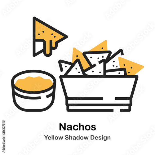 Nachos Lineal Color Illustration