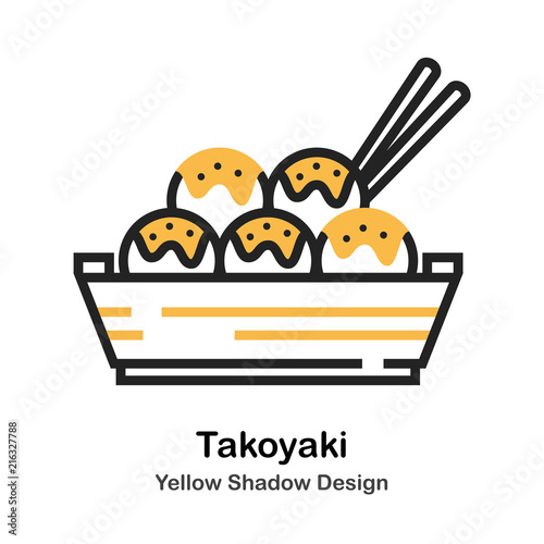 фотографія Takoyaki Lineal Color Illustration