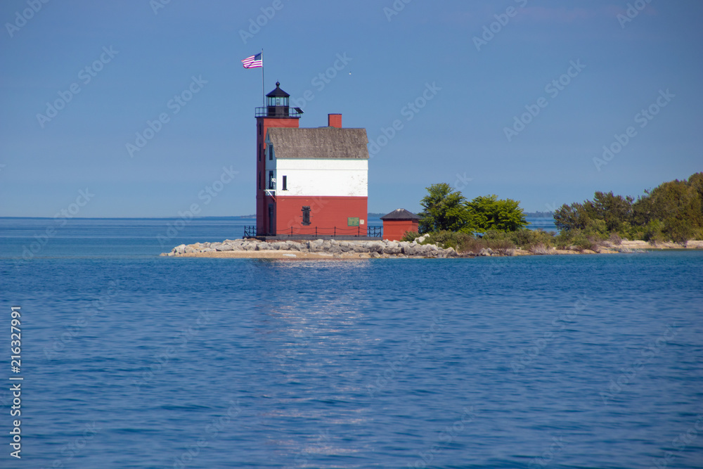 Lighthouse off the coast of Mackinac Island Lighthouse off the coast of Mackinac Island