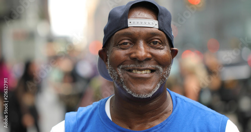 Mature man in city smile face portrait