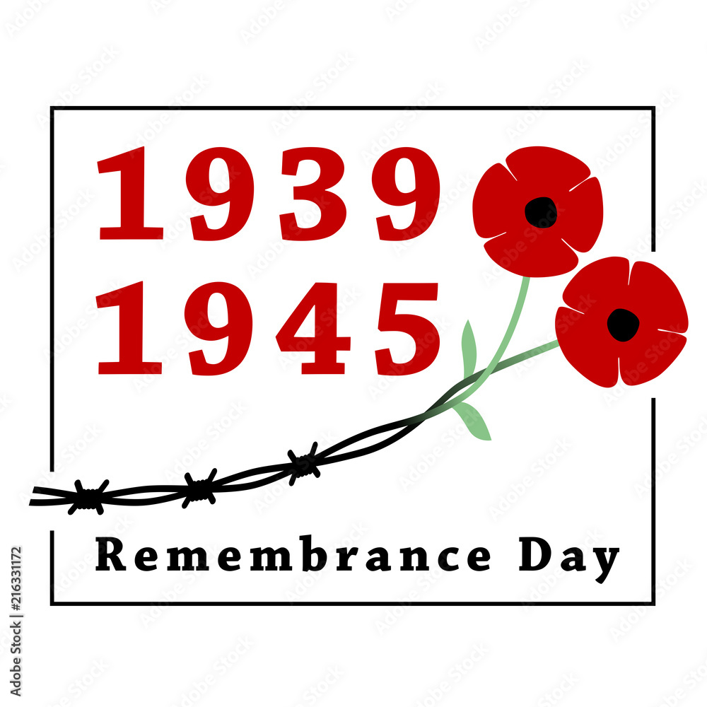 Day of Remembrance and Reconciliation. Red poppy flower commemorative ...