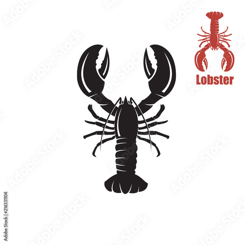seafood image with lobster isolated on white background